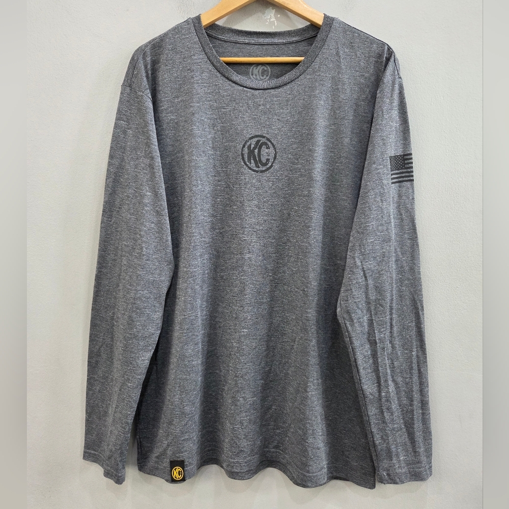 KC HiLites Offroad Lights Long Sleeve Gray Performance Shirt Men's Size Large